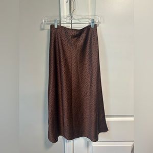 Brown with black polka dot skirt